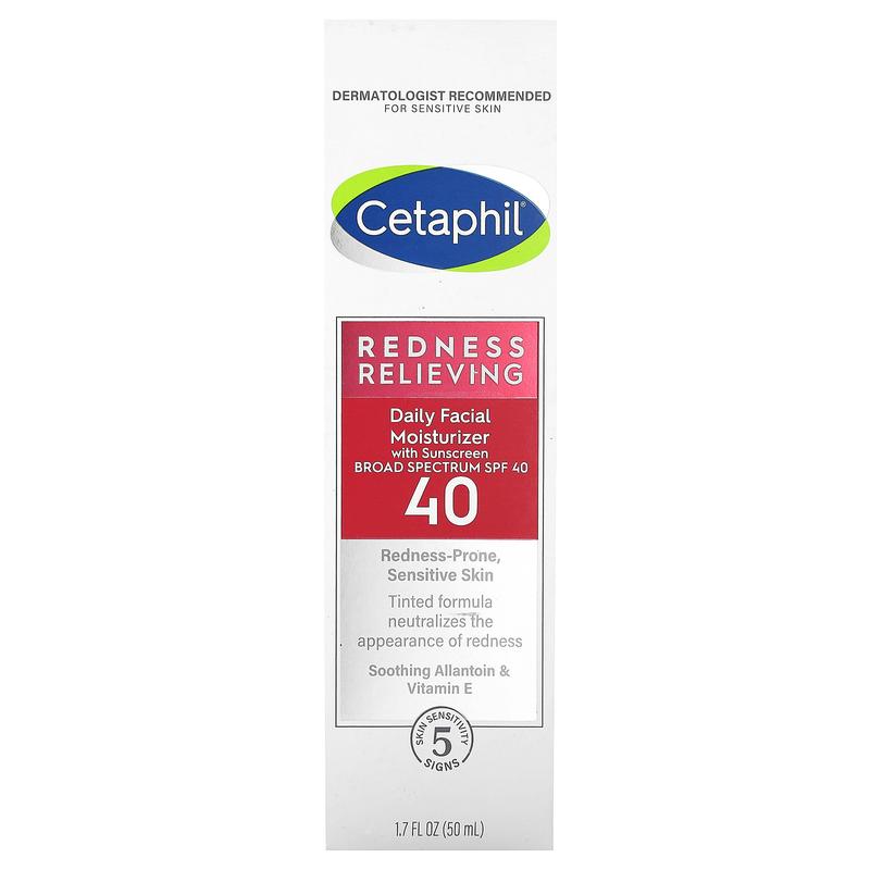 Cetaphil Redness Relieving, Daily Facial Moisturizer with Sunscreen, SPF 40, 1.7 fl oz (50 ml)