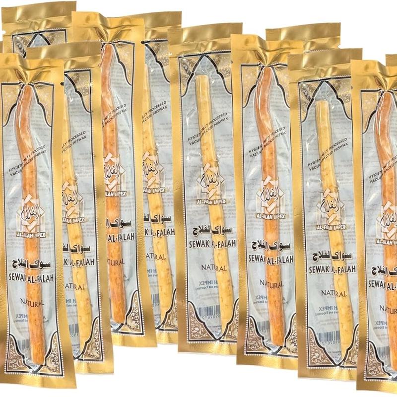 (10 Pack) Thin Sewak Al-Falah Miswak Natural Toothbrush Thin Sticks Oral Daily Comfort