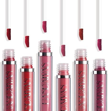 6Pcs Matte Liquid Lipstick Makeup Set, Matte liquid Long-Lasting Wear Non-Stick Cup Not Fade Waterproof Lip Gloss