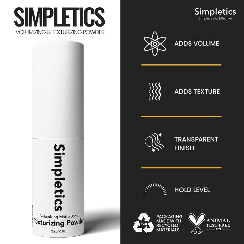 Simpletics - Hair Texturizing Powder for Instant Volume and Texture - 4 Simple Ingredients