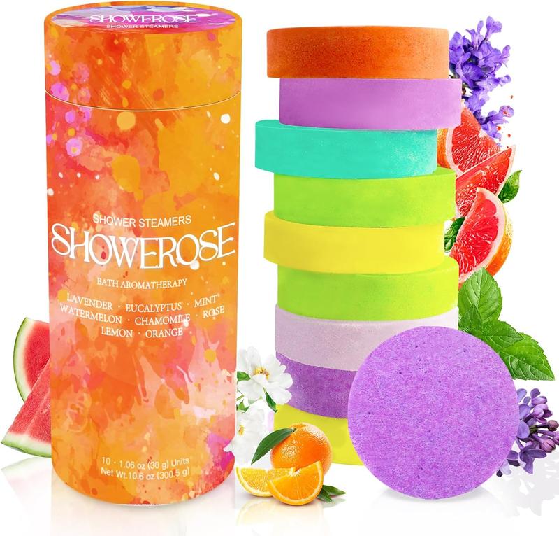 Shower Steamers Aromatherapy 10 Pack, 8 Flavors Shower Steamers for Women or Men, Shower Bombs Stress Relief and Luxury Self Care Gifts for Mom, Wife, Birthday Gifts