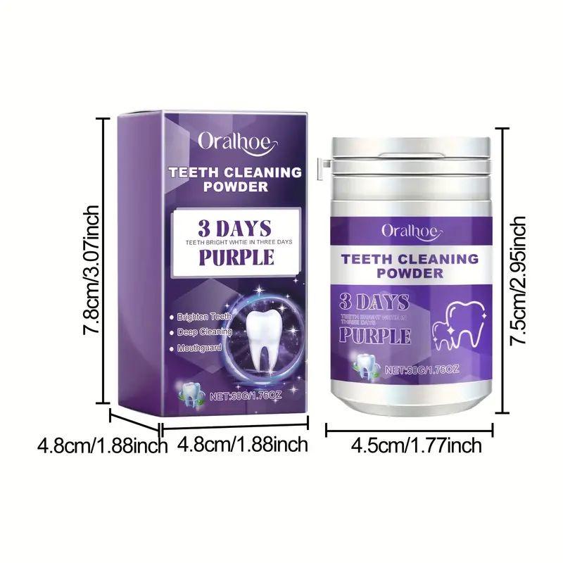 Purple Teeth Cleaning Powder, Teeth Polishing Teeth Deep Cleansing Powder,teeth whitening kit， teeth whitening powder，Fresh Breath And Basic Cleansing - Pearl Essence Mint Flavour Teeth Care Oral