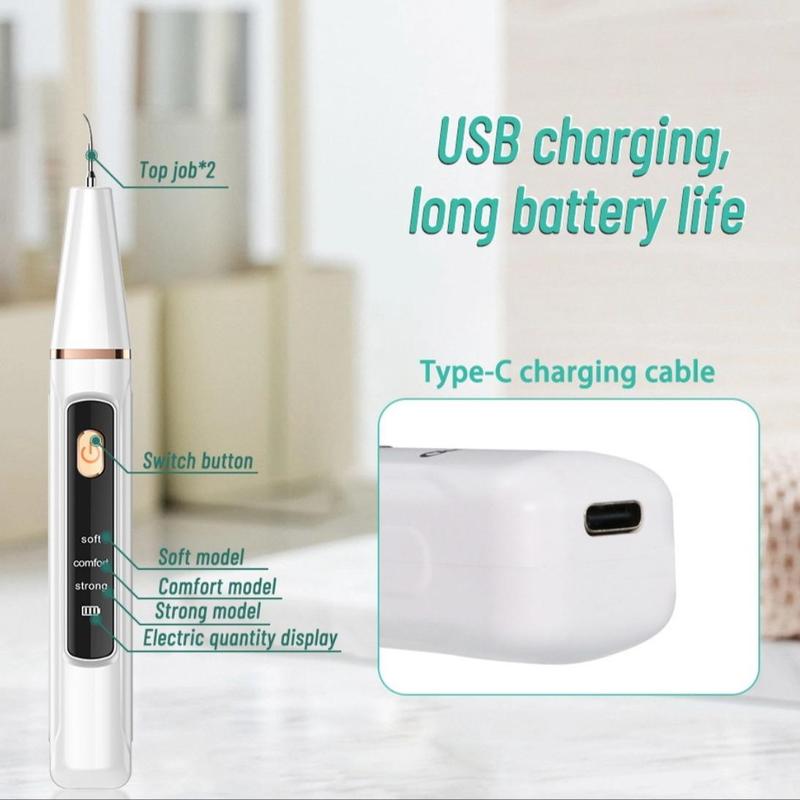 Portable LED Ultrasonic Electric Teeth Cleaner, 1 Set Smart Automatic Teeth Cleaning Machine, Teeth Polisher for Removes Plaque & Stain(By Brushing Only)