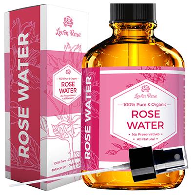 Leven Rose Moroccan Rosewater 4 oz - Organic Calming Toner for Skincare Cleanser Daily Fragrance Scent Fragrance Scent