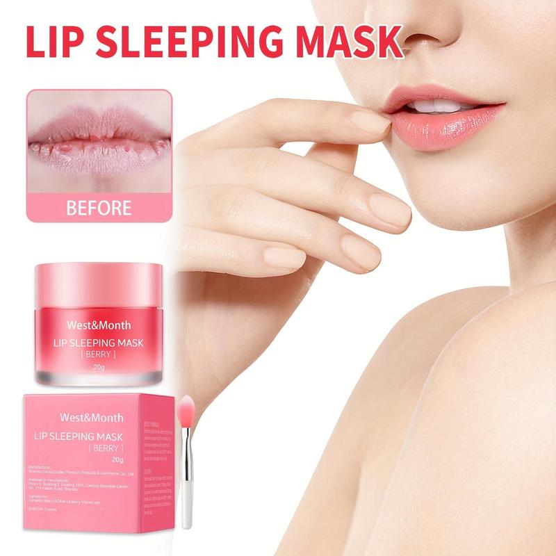 Night Sleeping Lip Mask, 2 Counts set Moisturizing Lip Mask, Hydrating Lip Care Mask, Lip Care Product for Women & Girls