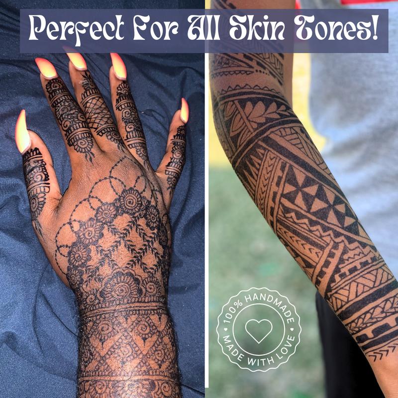 Jagua Gel Cones | Plant Based Temporary Tattoos PPD FREE | Black Stain Color Lavender Makeup Organic