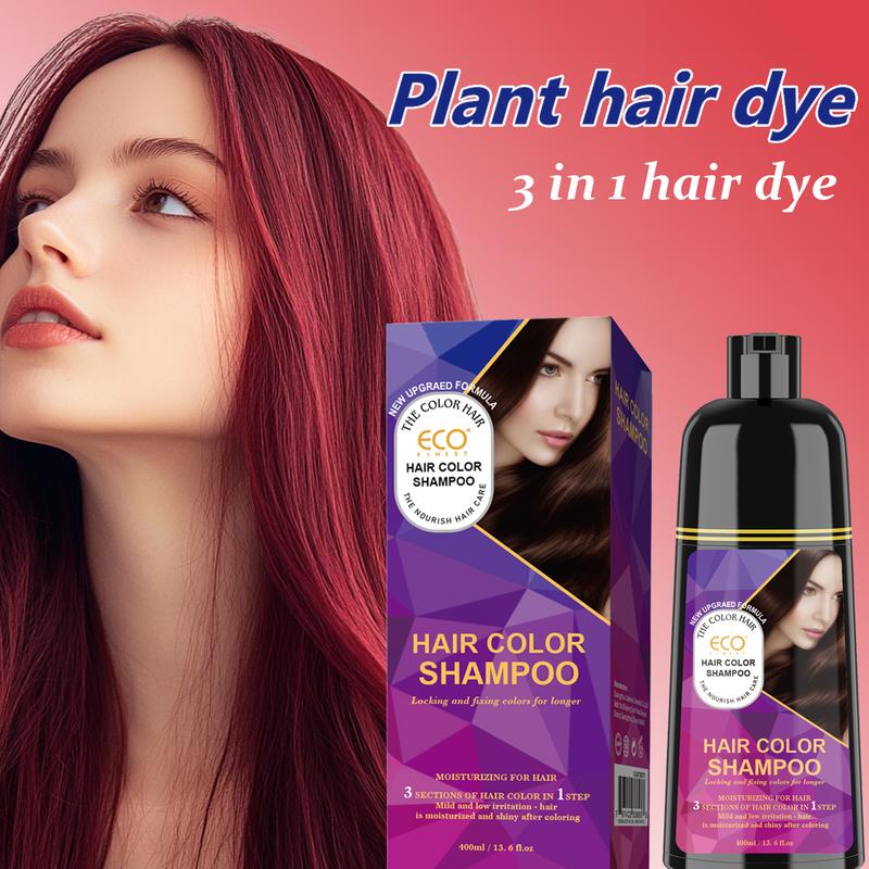 ECO 3 in 1 Instant hair dye and Conditioner, Plant extract-Long-lasting-mild long term hair care, black, Burgundy, brown hair dye shampoo Haircare