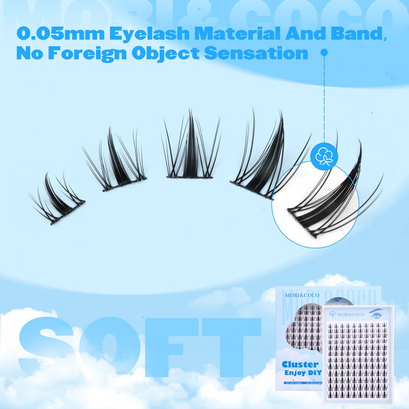 Mori&Coco Fairy | Manga C Curl Wet Look DIY Lashes Extension Kit and Lash Clusters 8-16mm | Bond Seal Tweezers and Remover Eyelash Makeup Eyelashes Cosmetic | Anime Style Lashes Lash Extensions Eyelashes Extensions