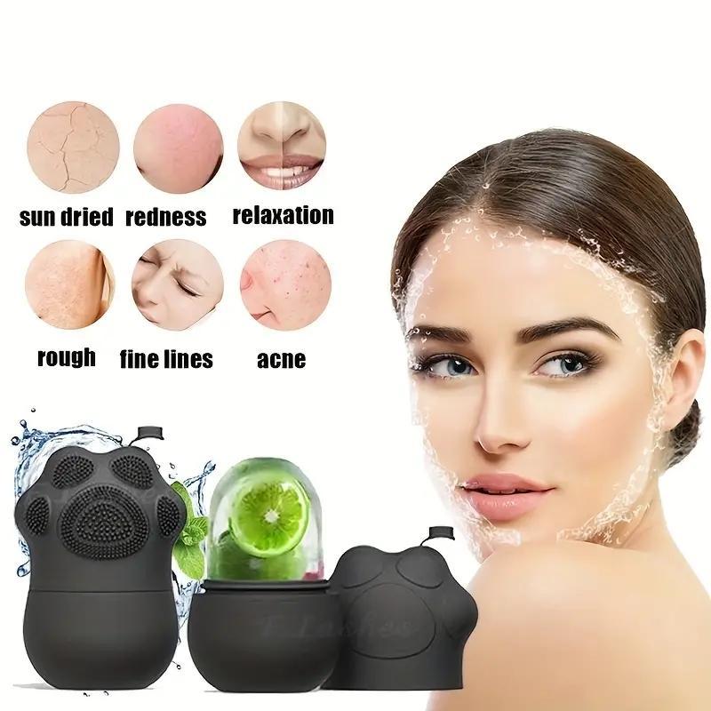 Ice Roller for Face & Eye, 1 Count Facial Puffiness Ice Cube Mold, Face Massager, Reusable Leak Proof Skincare Tool for Daily Use