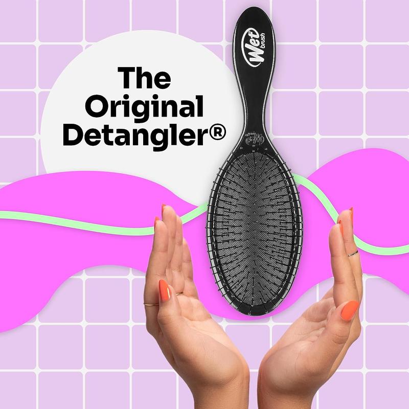 Wet Brush Detangling Brush, Original Detangler Brush (Pink) - Wet & Dry Tangle-Free Hair Brush for Women & Men - No Tangle Soft & Flexible Bristles for Straight, Curly, & Thick Hair J&D Brush Company LLC