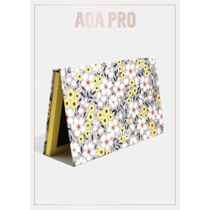 AOA Pro Magnetic Eyeshadow Palette - Grey Floral Large