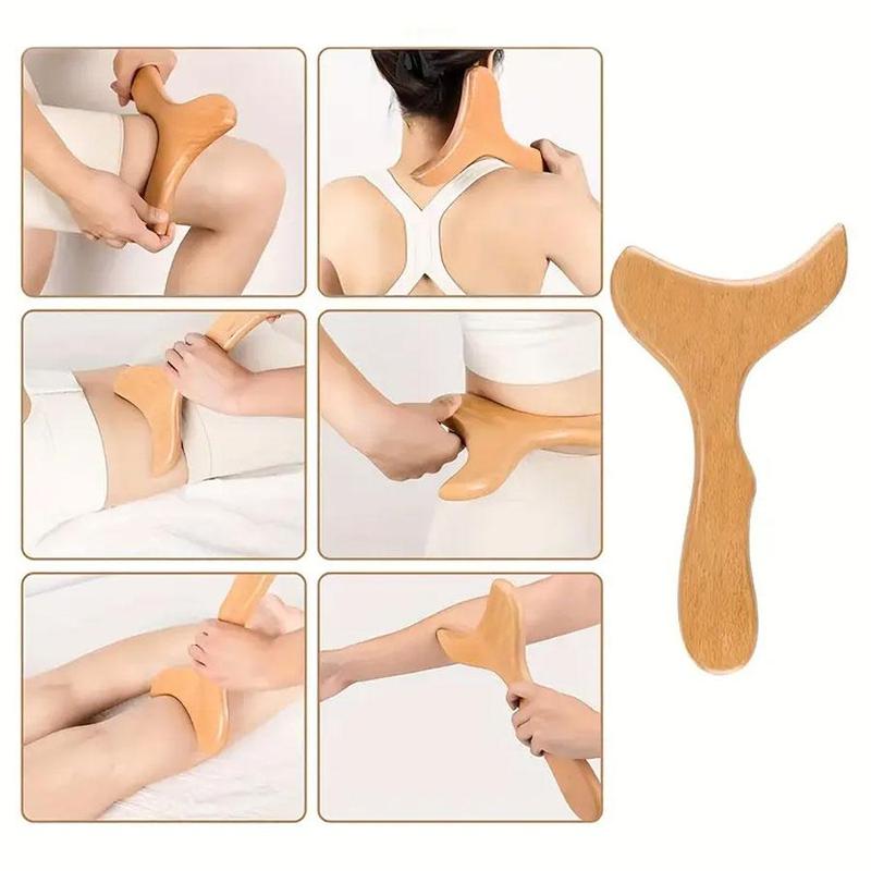 Wooden Manual Massage Tool Set, 5 Counts set Face & Head & Body Massager, Manual Massage Tool for Home Use, Gift for Friend & Family, Christmas Gift