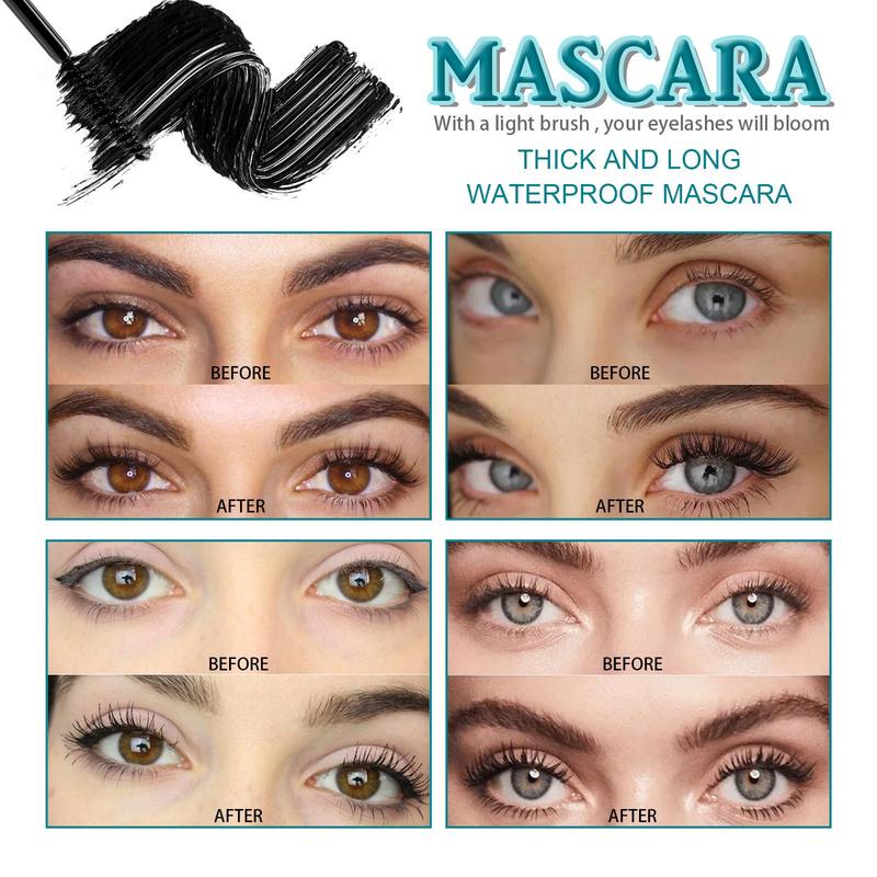 Long-lasting Lash Curling Mascara, Natural Quick Drying Eyelash Extensions Volume Building Mascara, Eye Lashes Lengthening Volumizing Styling Mascara Stick