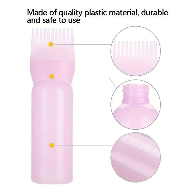 Oil Applicator Bottle & Shampoo Brush Kit, 2 Counts set Comfortable and Practical Manual Scalp Massage Tool, Professional Hair Dyeing Tool, Birthday Gifts, Christmas Gift