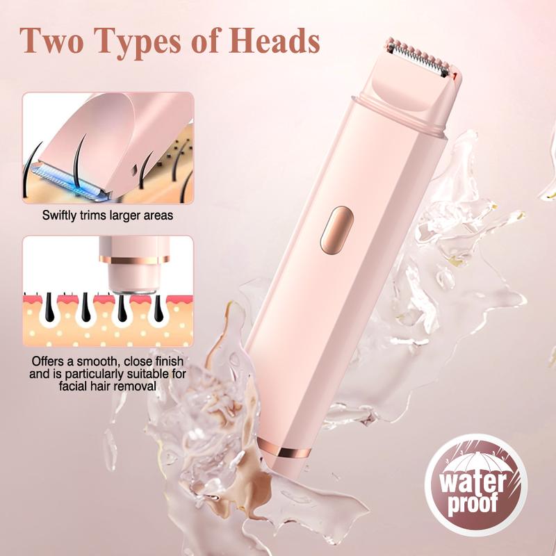 Electric Bikini Trimmer for Women,Christmas Gifts, Body & Facial Hair Removal Double Head Trimmer,Portable Waterproof USB Rechargeable Electric Shaver