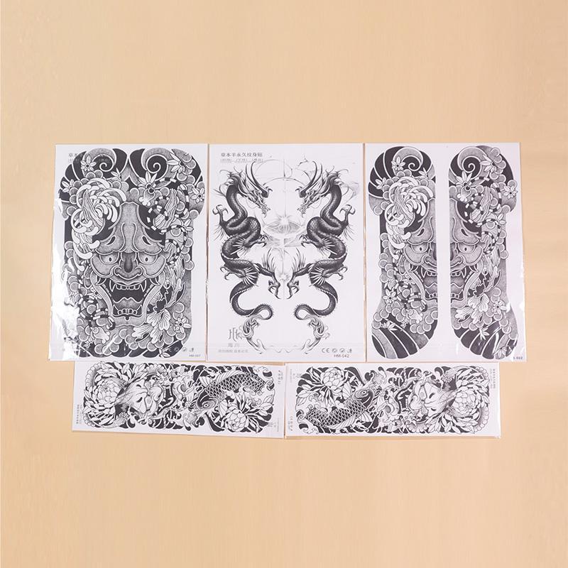 Creative Realistic Dragon Pattern Arm Tattoo Stickers, 5pcs Waterproof Temporary Tattoos, Body Art Decorations For Men & Women