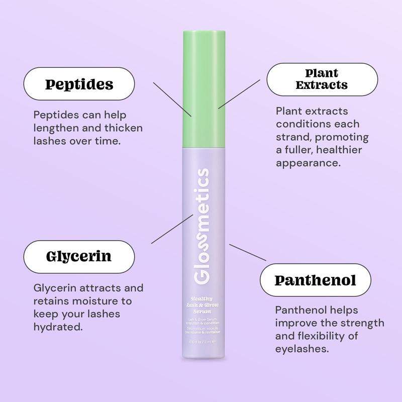 Healthy Brow and Lash Serum For Eyelash Growth & Thicker Brows - Includes Glycerin, Peptides, Panthenol