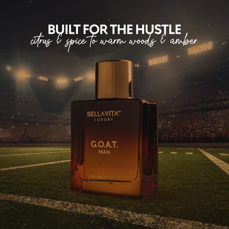 BellaVita Luxury's G.O.A.T. Man  | Eau De Parfum (EDP) | Bergamot, Amber & Vetiver | Woody & Musky | Long Lasting | Cruelty Free