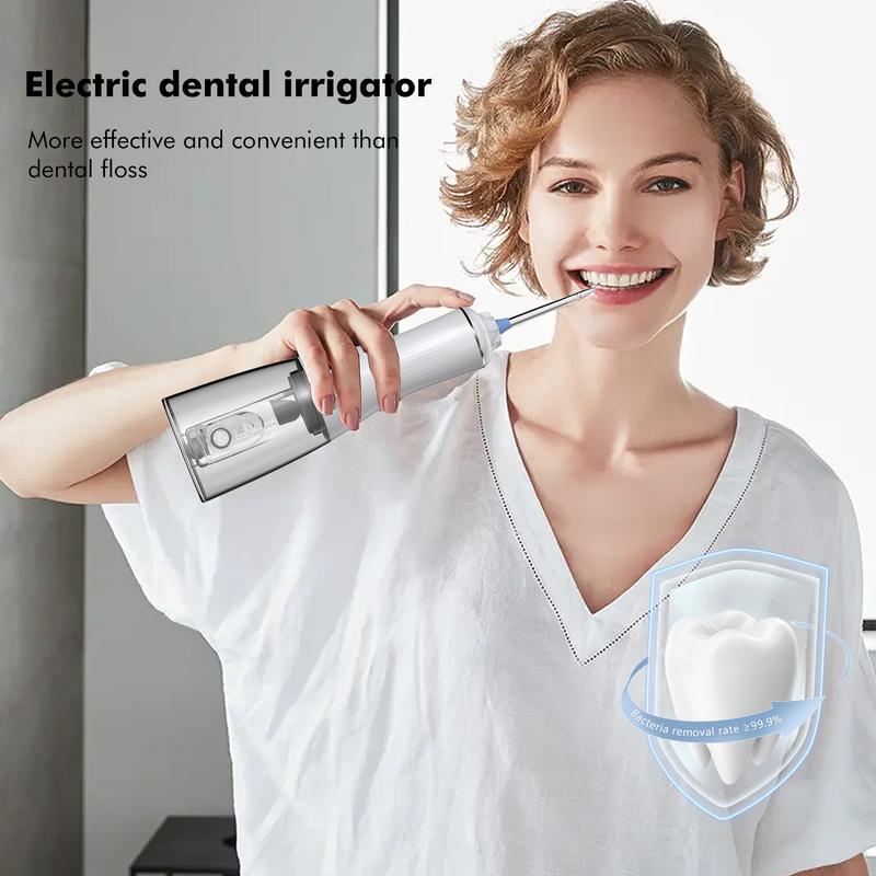 Angevol Powerful Water Flosser. Portable Oral Irrigator. 6 Nozzles. 350ml. IPX7 Waterproof. Household. Cleaning. Cordless