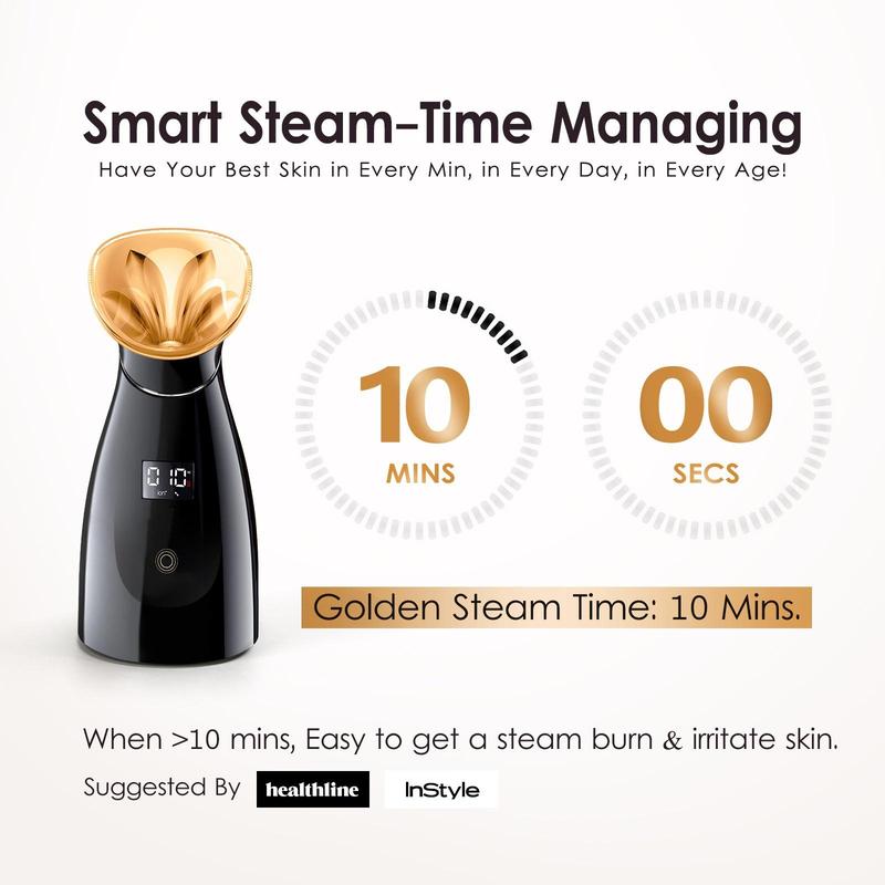 Smart Digital Facial Steamer, Nano Ionic Hydration Facial Beauty Skincare Instrument, Deep Cleansing & Moisturizing, Facial Beauty Devices for Women