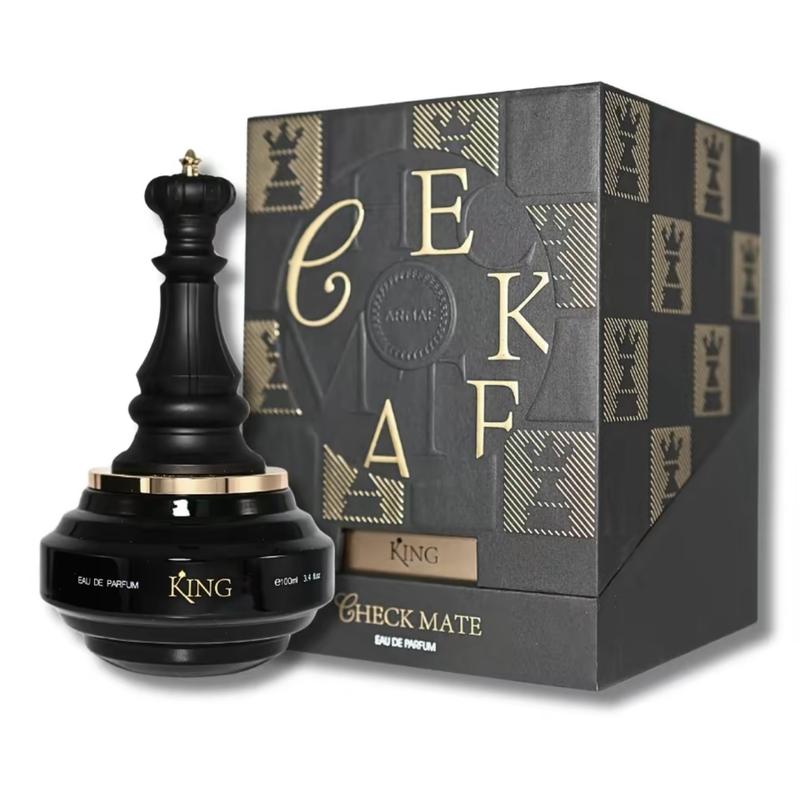 Armaf Checkmate King Eau de Parfum Spray for Men 3.4 Oz, Aromatic Citrus Vanilla Scent