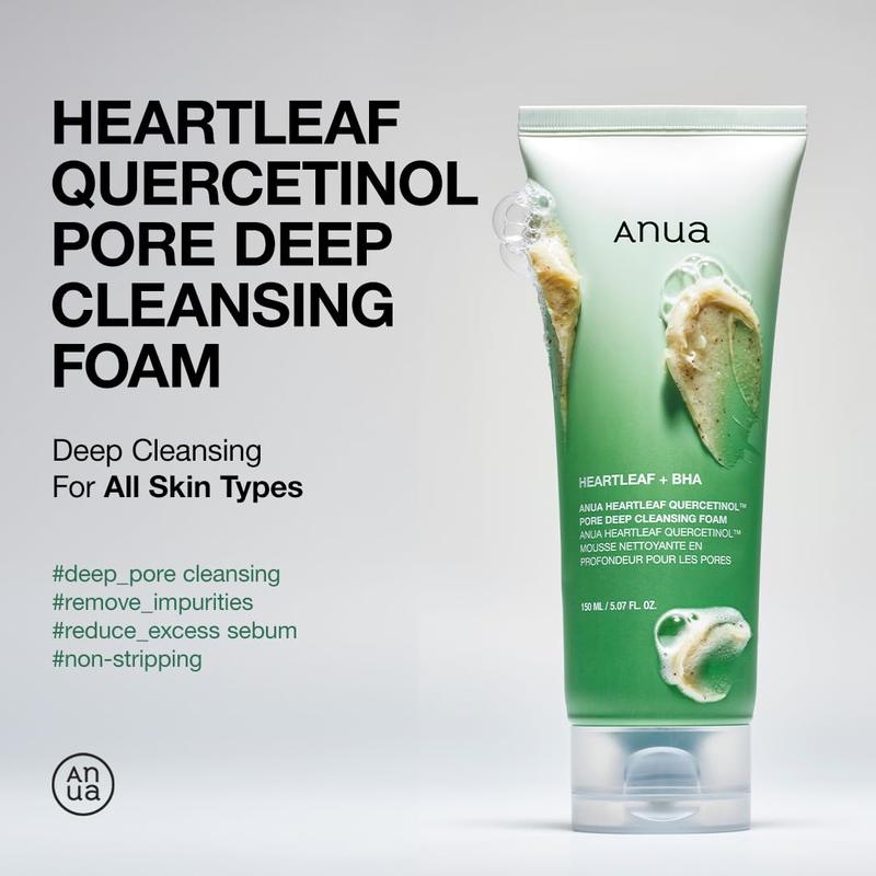 ANUA Heartleaf Quercetinolth Pore Deep Cleansing Foam for Hydrating All Skin Types - Adult Formula