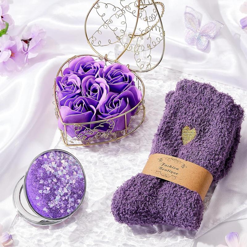 Christmas Advent Calendar 2024-12, unique Lavender Spa gift basket set including coffee mug, scented candle, bath salts, soap