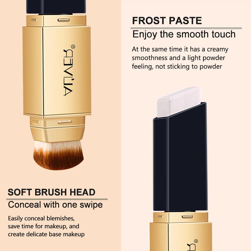 Aliver 2 In 1 Concealer, Foundation Stick, Colour Changing Concealer Stick with Cosmetic Brushes, Long Lasting Makeup Full Concealer Stick(3 colors)