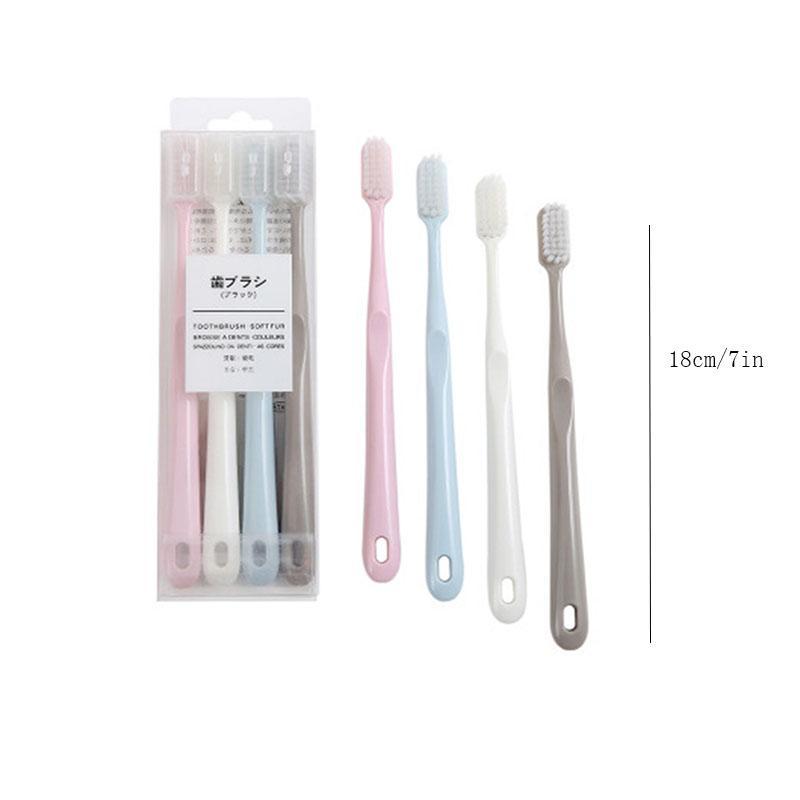 4pcs set Pastel Color Soft Bristle Toothbrush, Colorful Toothbrush Set, Deep Cleaning Toothbrush For Adults & Kids