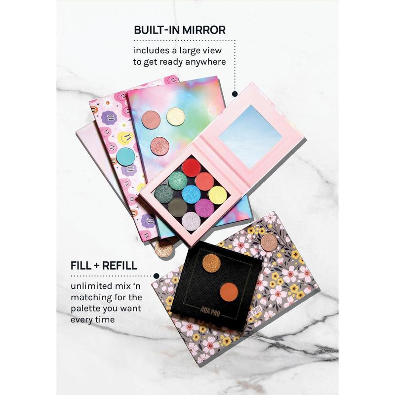 AOA Pro Magnetic Eyeshadow Palette - Grey Floral Large