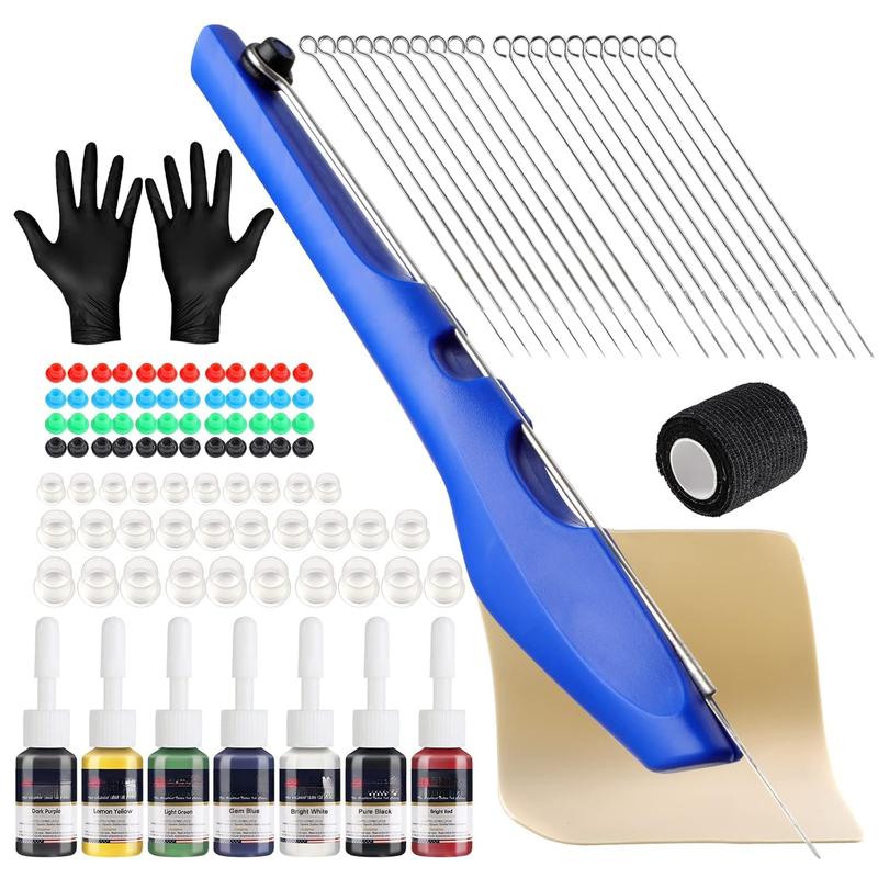 Professional DIY Tattoo Poke a Stick Tattoo Kit Hand Stick n Tattoo Poke Pen Set Tattoo Supplies Home Tattoo Blue GK803TI302-3-US Steel Lightweight