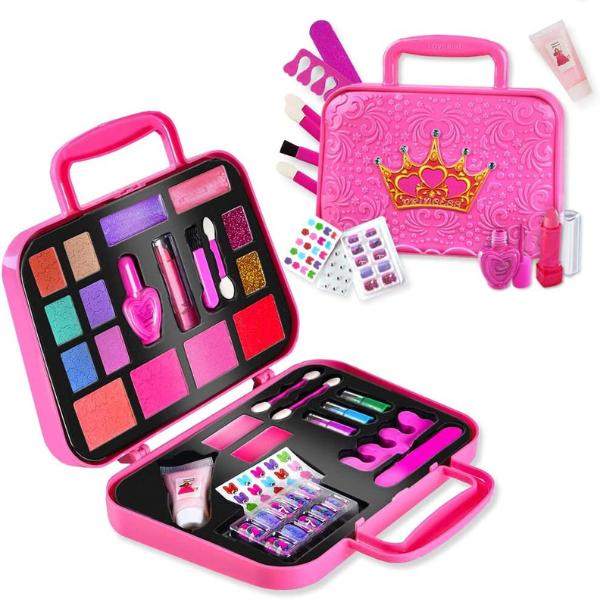 Christmas Makeup Kit for Girl - Real for Kids with Remover, Washable Toddler Makeup Kit - Princess Birthday Gift Pretend Play Makeup