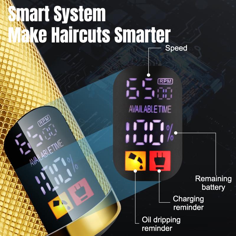 Professional hair clipper hair equipment 3 sets a set, men's home clipper bald machine hair salon high-power LCD display