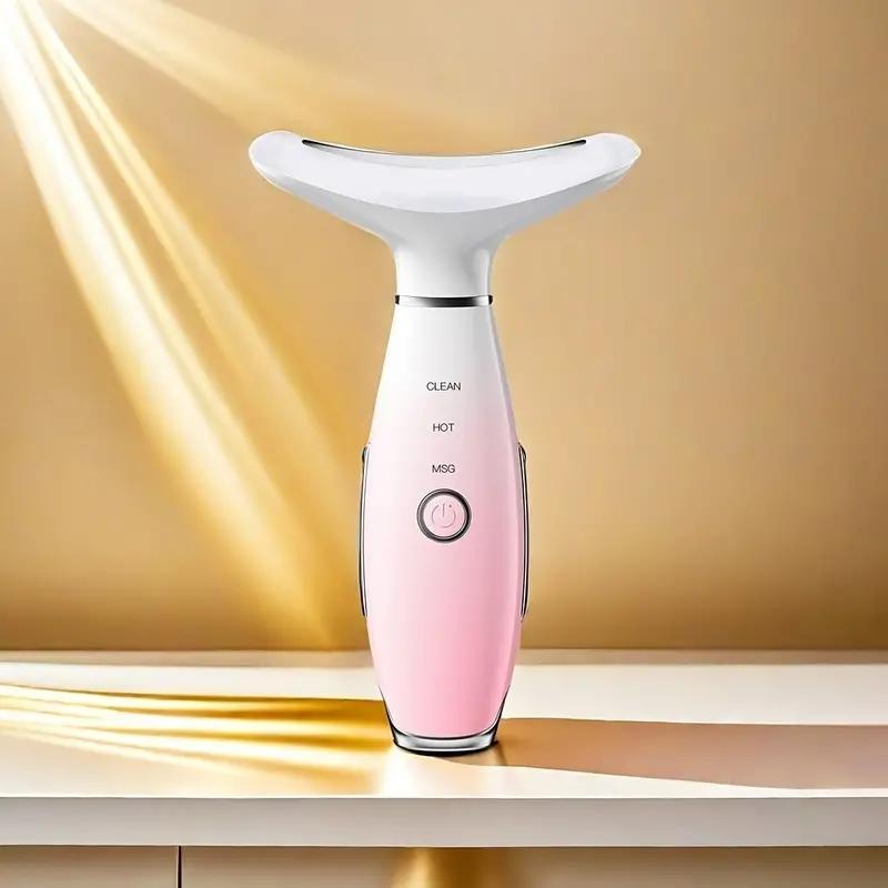 USB Rechargeable LED Neck & Face Lifting Massager, 3 Color Modes Facial Skin Care Tool, Multifunctional Skin Care Instrument for Women