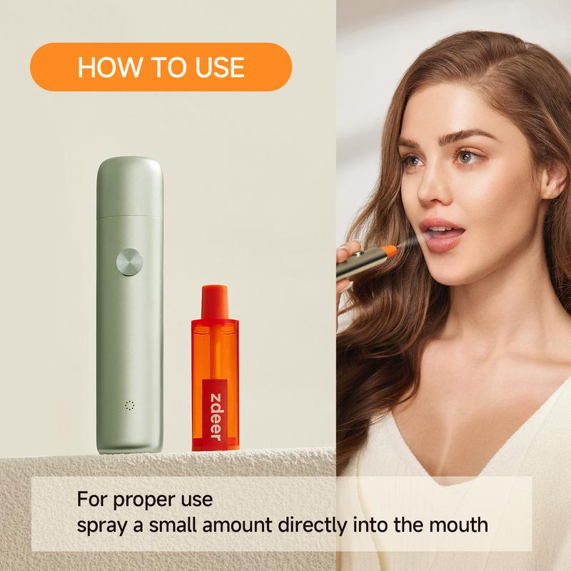 Electric Oral Spray, ZDEER Smart Fresh Oral Spray, Fix Bad Breath, Breath Fresheners Rechargeable Oral Care Mist, Oral Spray Fresh Breath for Men and Women, Ultra fine Mint Flavor Mist for Mouth Alcohol Free