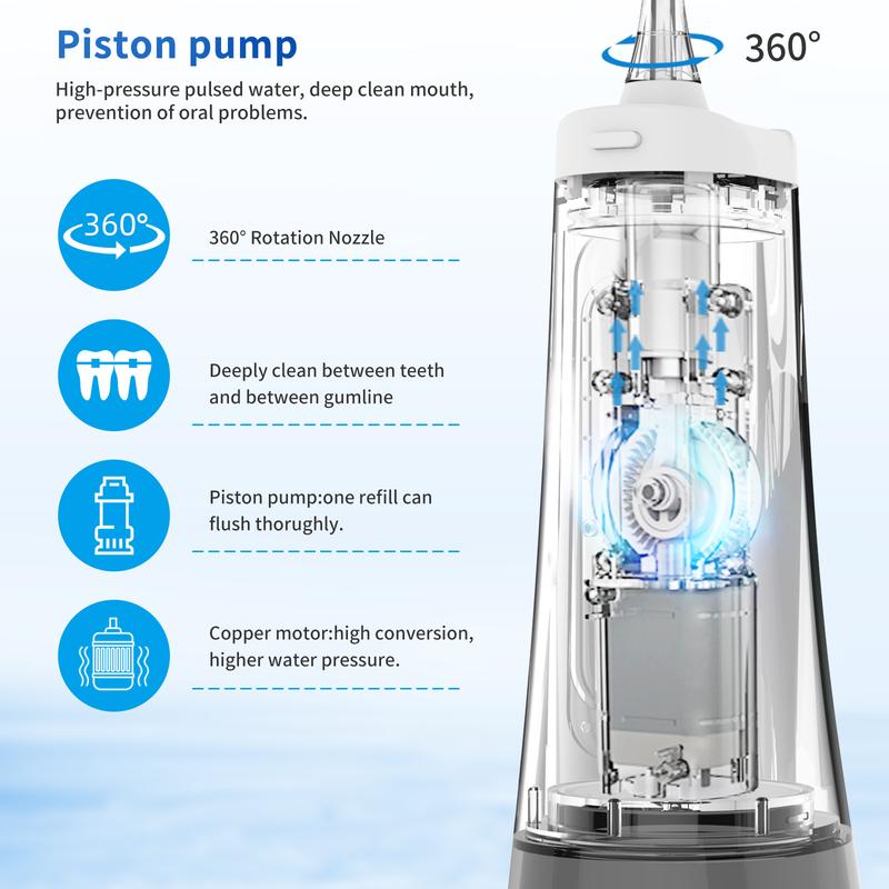 Water Flosser Cordless Dental Oral Irrigator with 9 Modes, 4 Replaceable Jet Tips