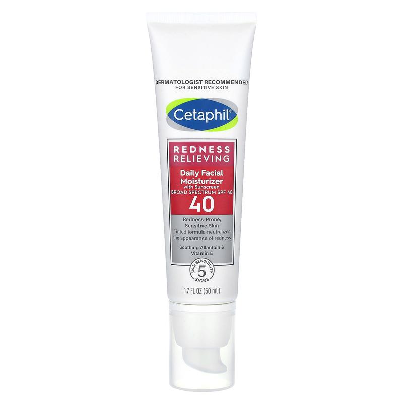 Cetaphil Redness Relieving, Daily Facial Moisturizer with Sunscreen, SPF 40, 1.7 fl oz (50 ml)