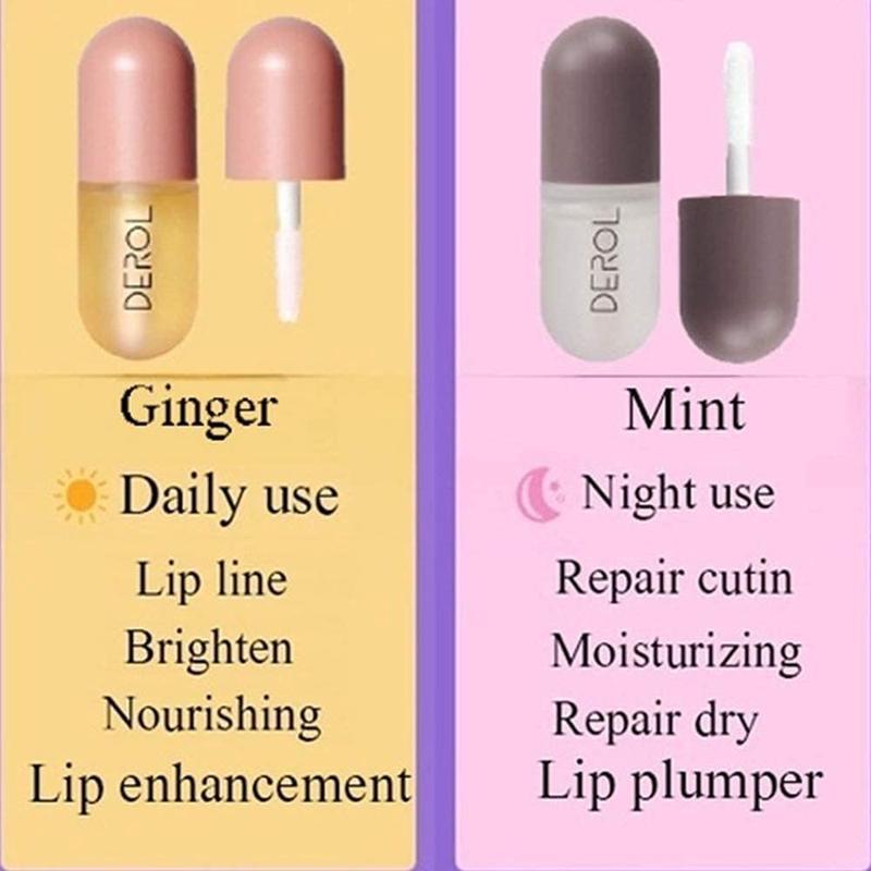 Lip Plumper by Vafee, Natural Lip Plumper and Lip Care Serum, Lip Enhancer for Fuller, Lip Mask, Beautiful Fuller,  & Reduce Fine Lines 5.5ML (Day& Night)