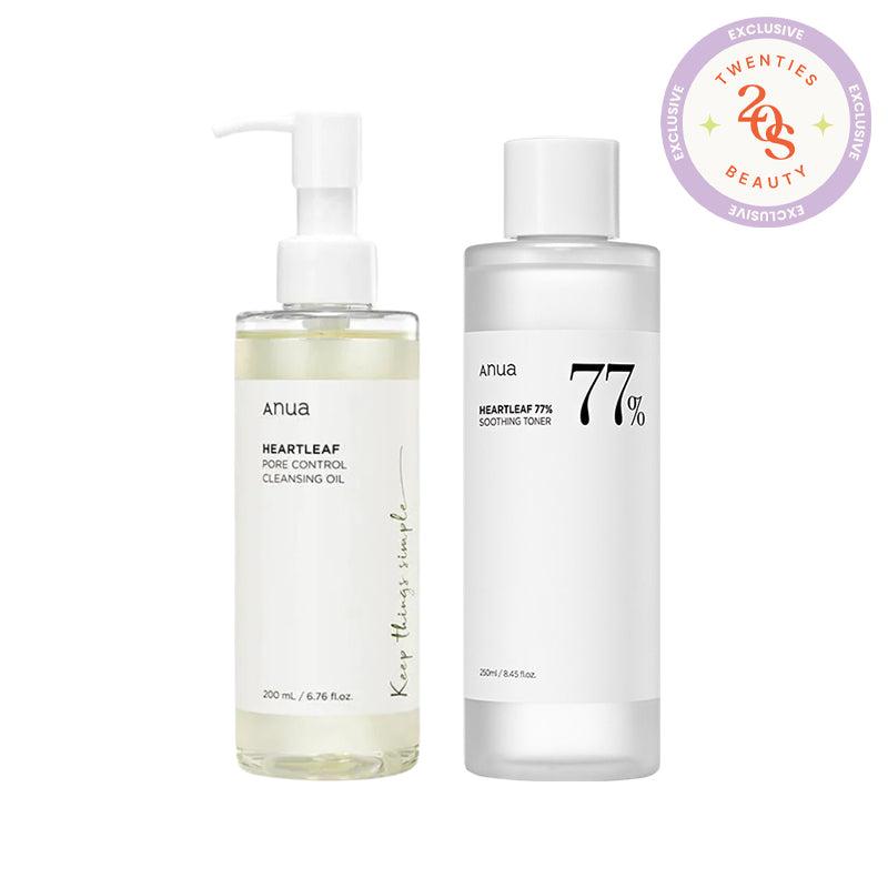 Anua Heartleaf 77 Pore Control Cleansing Oil & Soothing Toner Duo