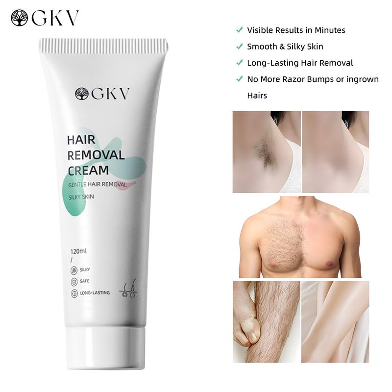 GKV Hair Removal Cream for Men and Women for All Skin Types Painless Bikini Hair Removal Gel Hair Removal Lotion for Unwanted Hair, 120ml Hair Removal Body Care Wax Hair Removal Cream