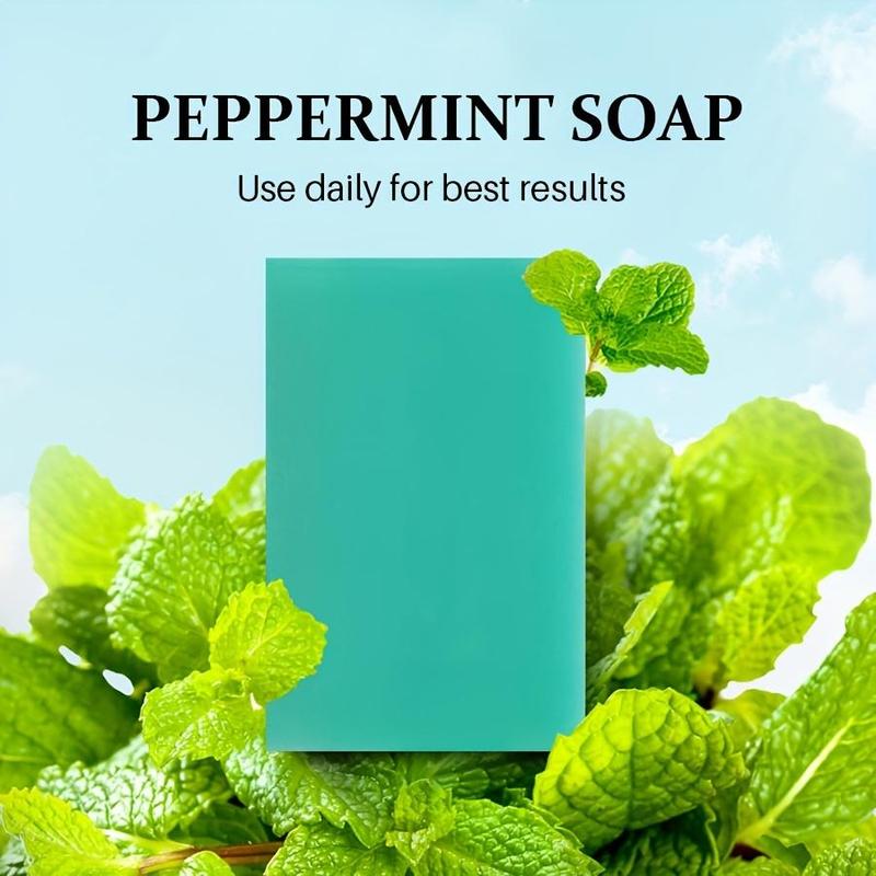 Peppermint Soap Bar, 2 Counts set Moisturizing Soap Bar for Face & Body, Deep Cleansing Soap Bar for Women & Men, Skin Pore Cleanser