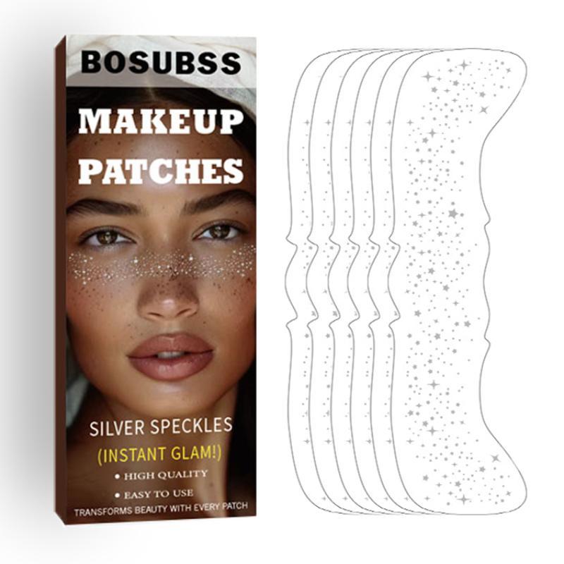 Glitter Star and Dots Shaped Makeup Sticker, 1 Box Sparkles Temporary Makeup Tattoo Stickers, Face Makeup Accessories for Women & Girls, Christmas Gift