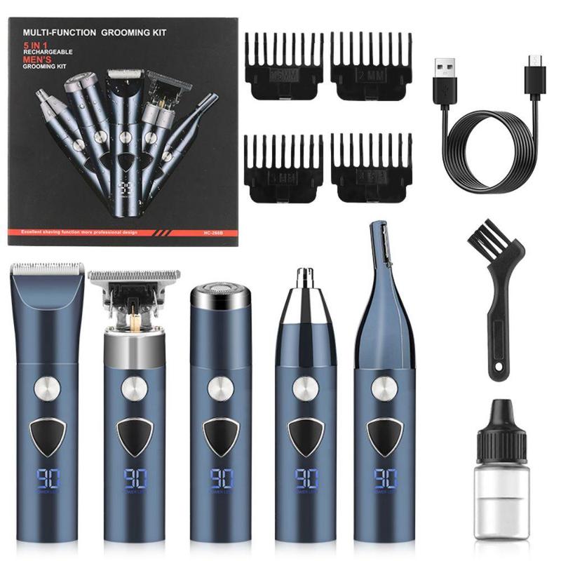 5 in 1 Multifunctional Hair Clipper Set, Hair Grooming Body Trimmer Nose Hair Trimmer Eyebrow Trimmer, Portable Cordless Rechargeable Beard Trimmer, Trending Products, Epilator Hair Remover, Summer Gift, Back To School