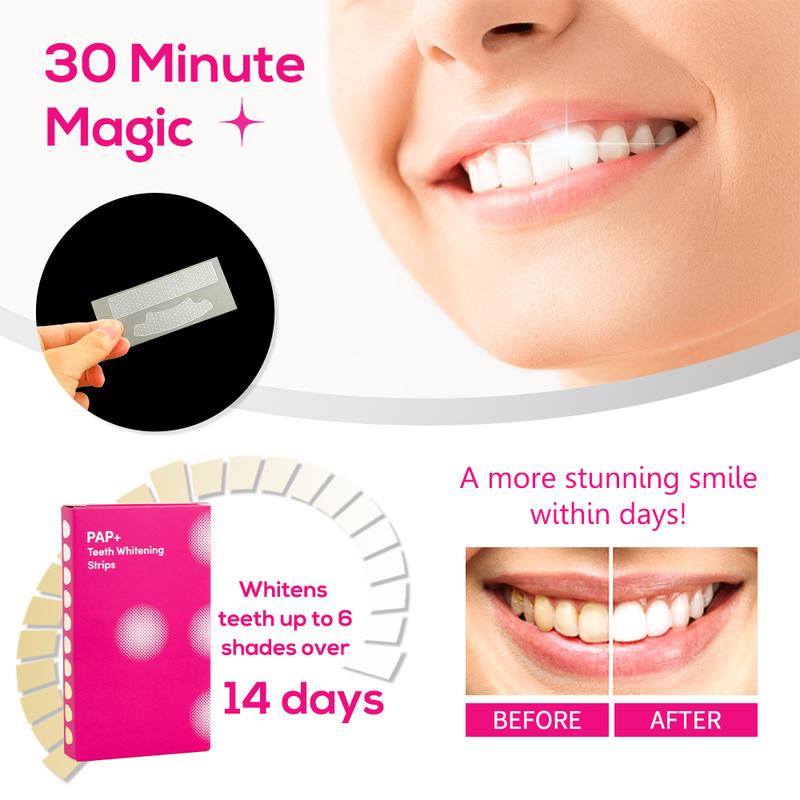 Teeth Whitening Strips - 30+ Uses, Effective, Painless, Non-Sensitive, Easy to Use - Oral