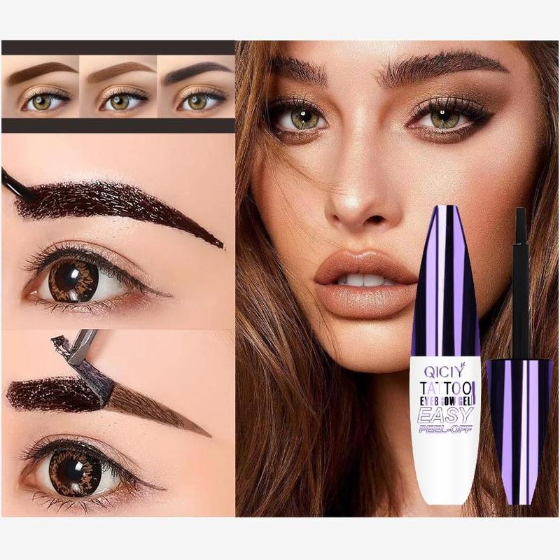 Long Lasting Eyebrow Tint Gel, 1 Count Waterproof Eyebrow Tattoo Gel, Peel Off Eyebrow Gel, Eyebrow Paste, Eye Makeup Tool for Women & Girls