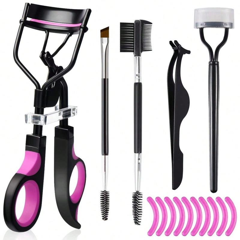 Eyelash Curling Tools Set (15pcs set), Eyelash Curler & Silicone Pad & Eyelash Brush & Eyelash Steel Comb & Spiral Comb, Eyelash Extension Tool for Women