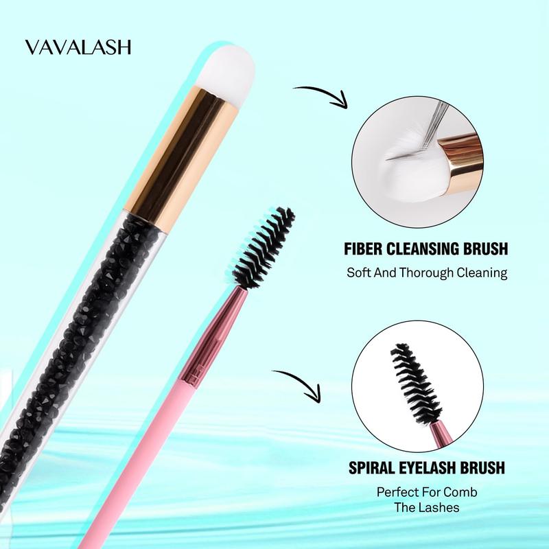 VAVALASH Eyelash Shampoo Kit for Lash Extensions Lash Cleaning Kit with 60ml Lash Shampoo Lash Brushes Cleanser Brush Oil Free Eyelash Cleanser Kit for Self Lash Care & Salon Use