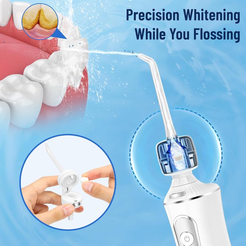 h2ofloss Whitening Water Dental Flosser Refill Tablets＆H2ofloss Oral Irrigator Dedicated Nozzle-Compatible with all h2ofloss Water Dental Flosser,Cinnamon (30 Count)