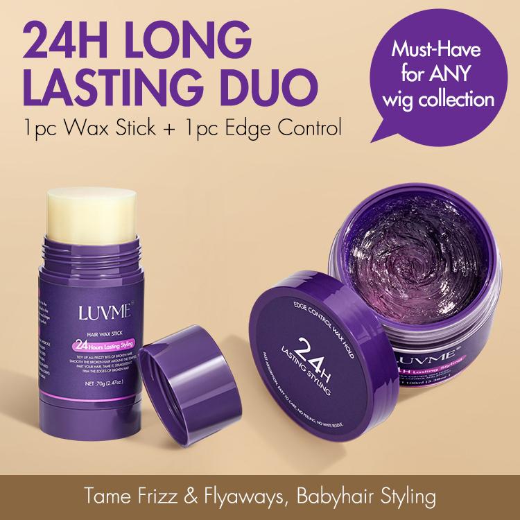 24H Long Lasting Duo | Wax Stick + Edge Control | US ONLY | Luvme Tools & Accessories