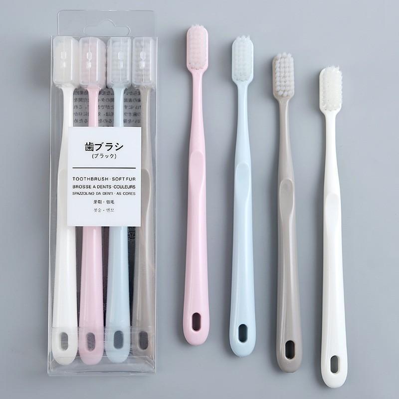 4pcs set Pastel Color Soft Bristle Toothbrush, Colorful Toothbrush Set, Deep Cleaning Toothbrush For Adults & Kids